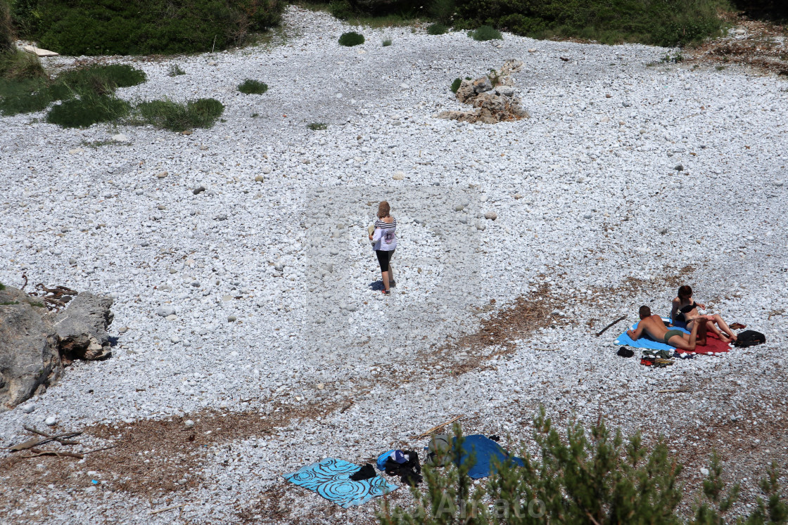 "Marina di Camerota - Turisti a Cala Bianca" stock image