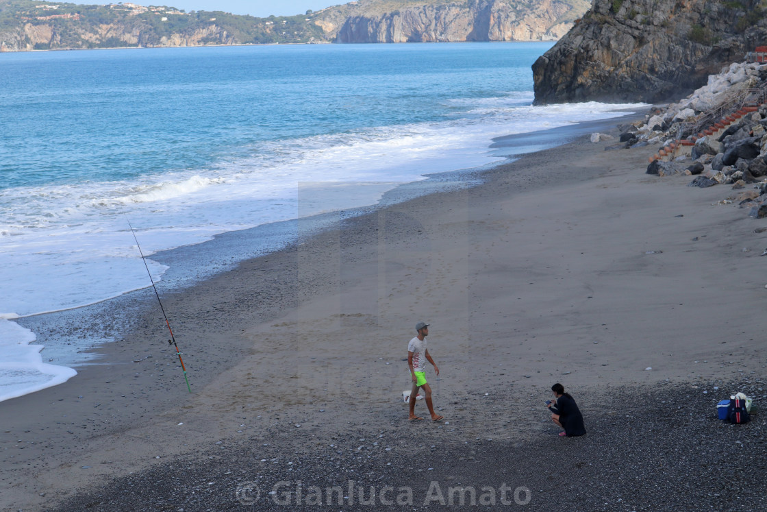 "Marina di Camerota - Pescatore sulla spiaggia di via Mingardo" stock image