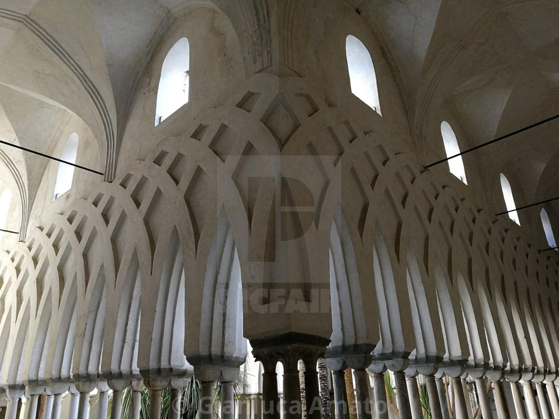 "Amalfi - Archi del Chiostro del Paradiso" stock image