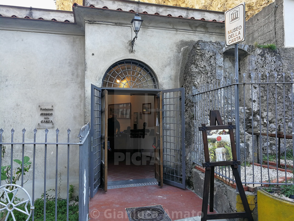 "Amalfi - Ingresso del Museo della Carta" stock image