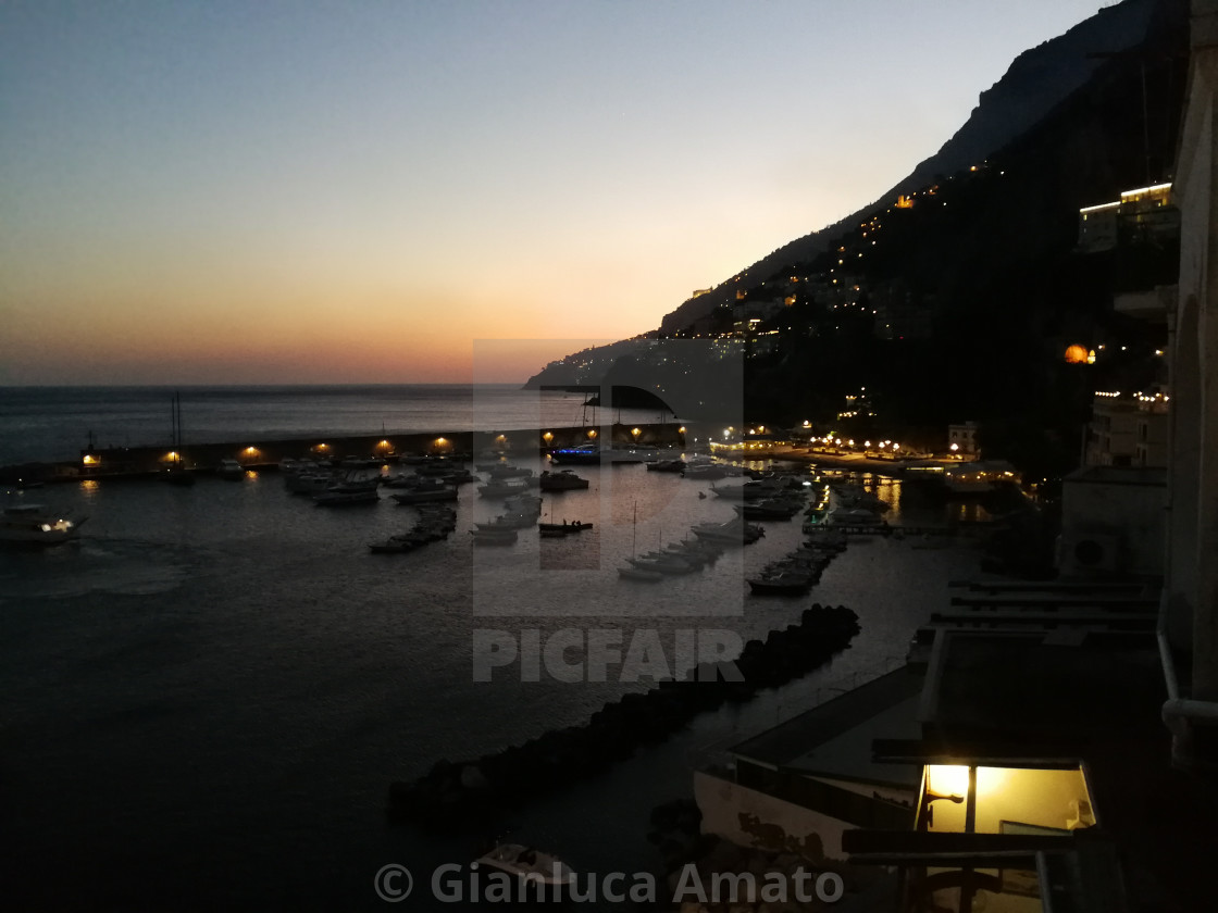 "Amalfi - Porto al tramonto" stock image