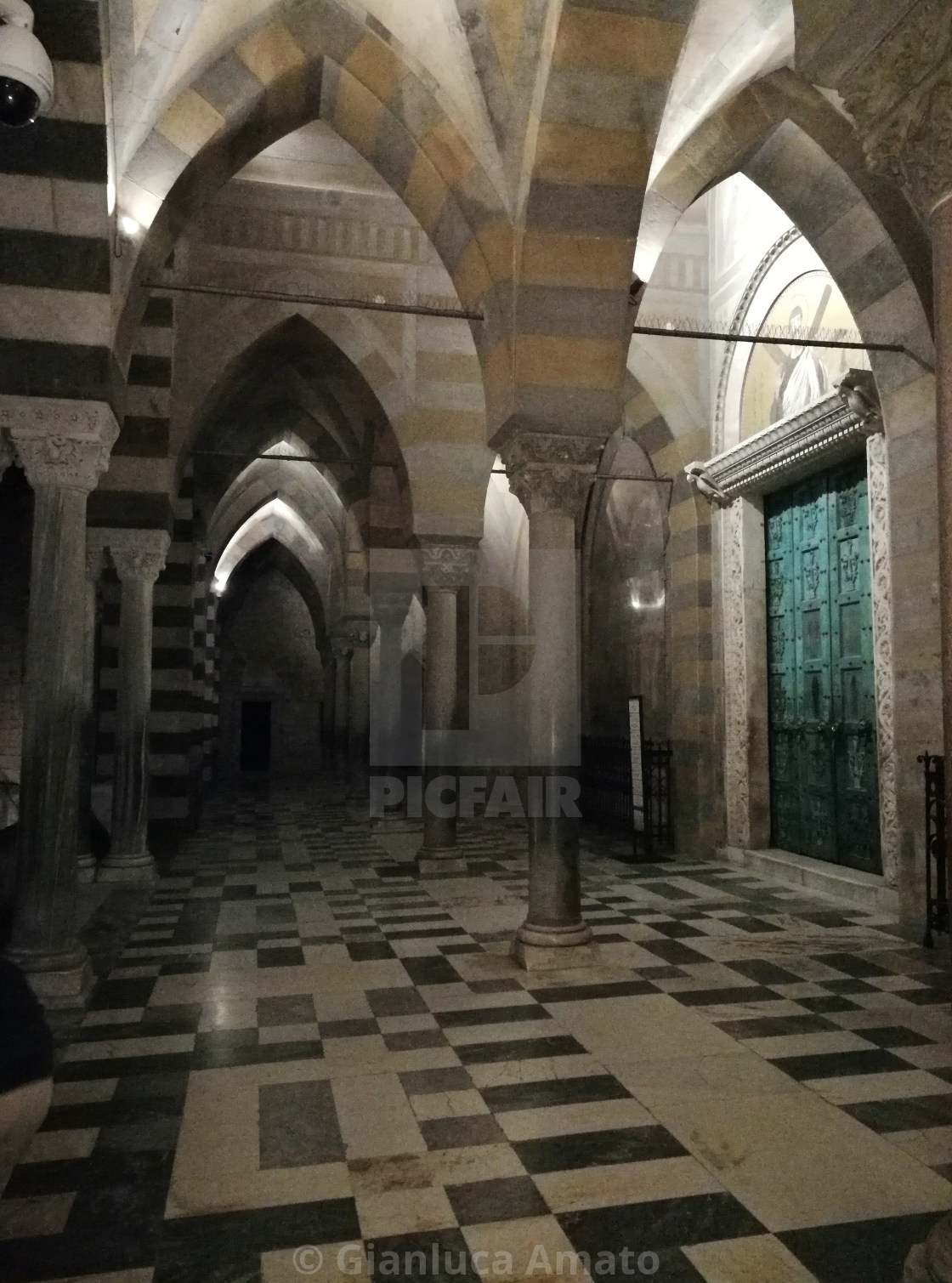 "Amalfi - Portico del duomo di sera" stock image