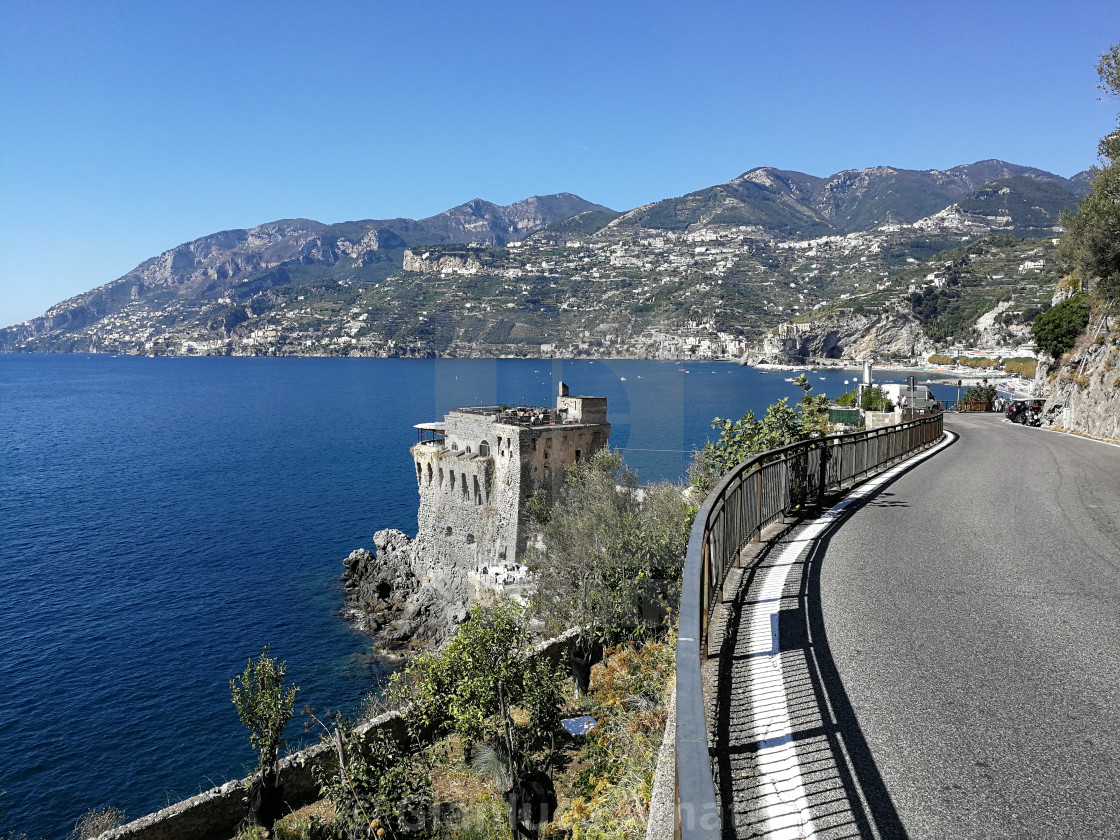 "Maiori - Torre normanna dalla strada" stock image