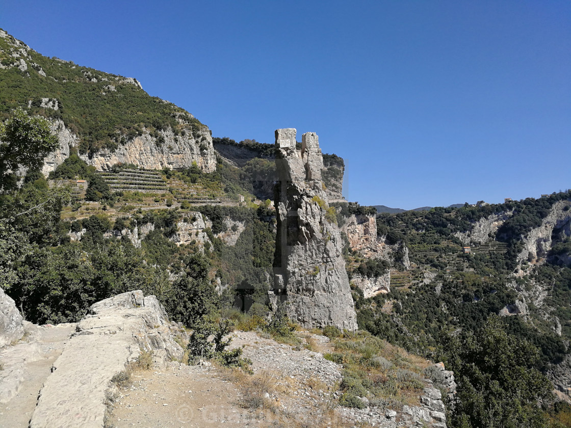 "Scorcio panoramico del Sentiero degli Dei" stock image