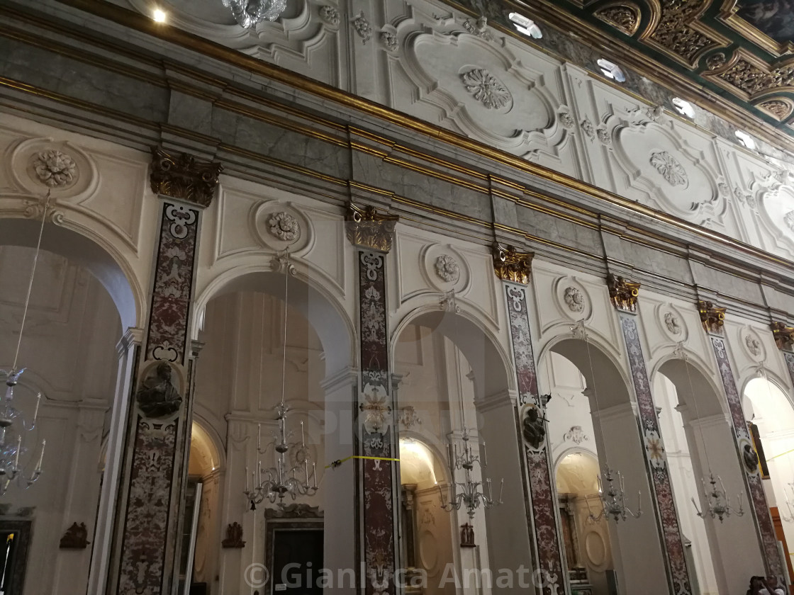 "Amalfi - Particolare della navata del duomo" stock image