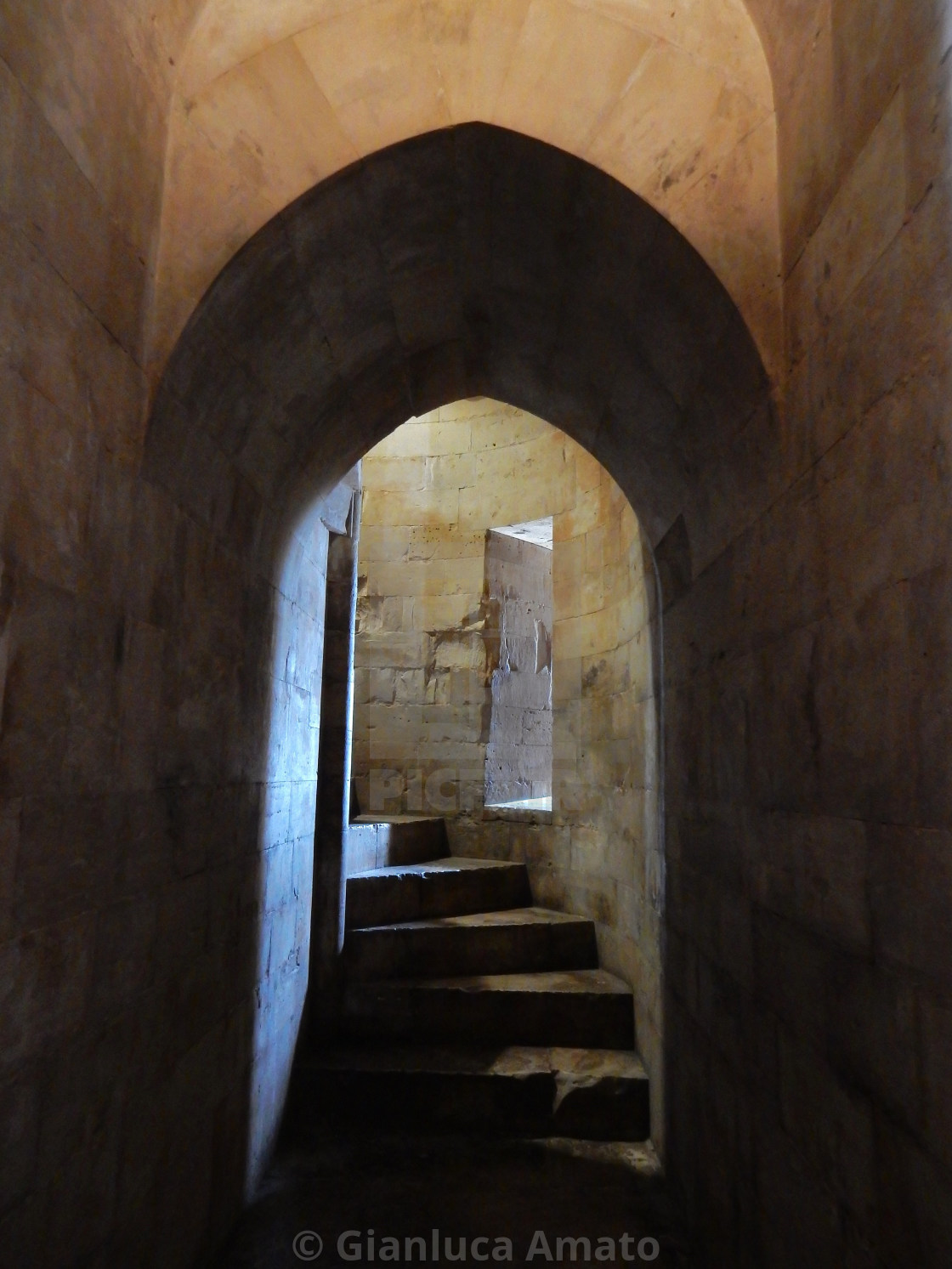 "Andria - Scala interna di Castel del Monte" stock image