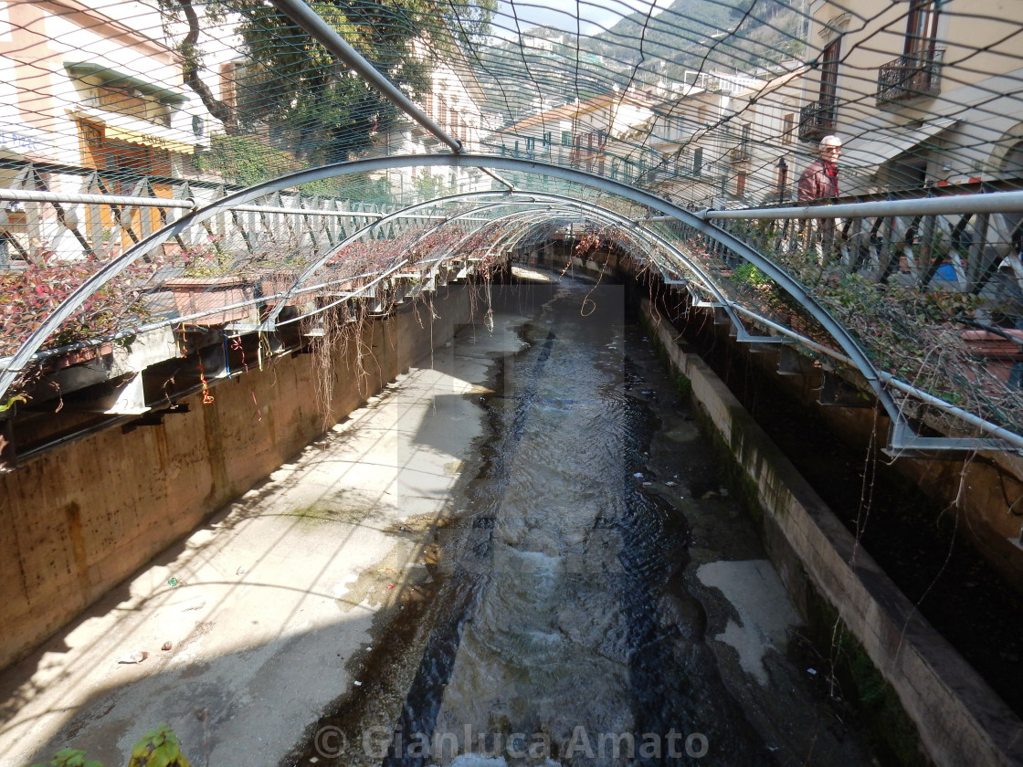 "Maiori - Canale nel centro storico" stock image