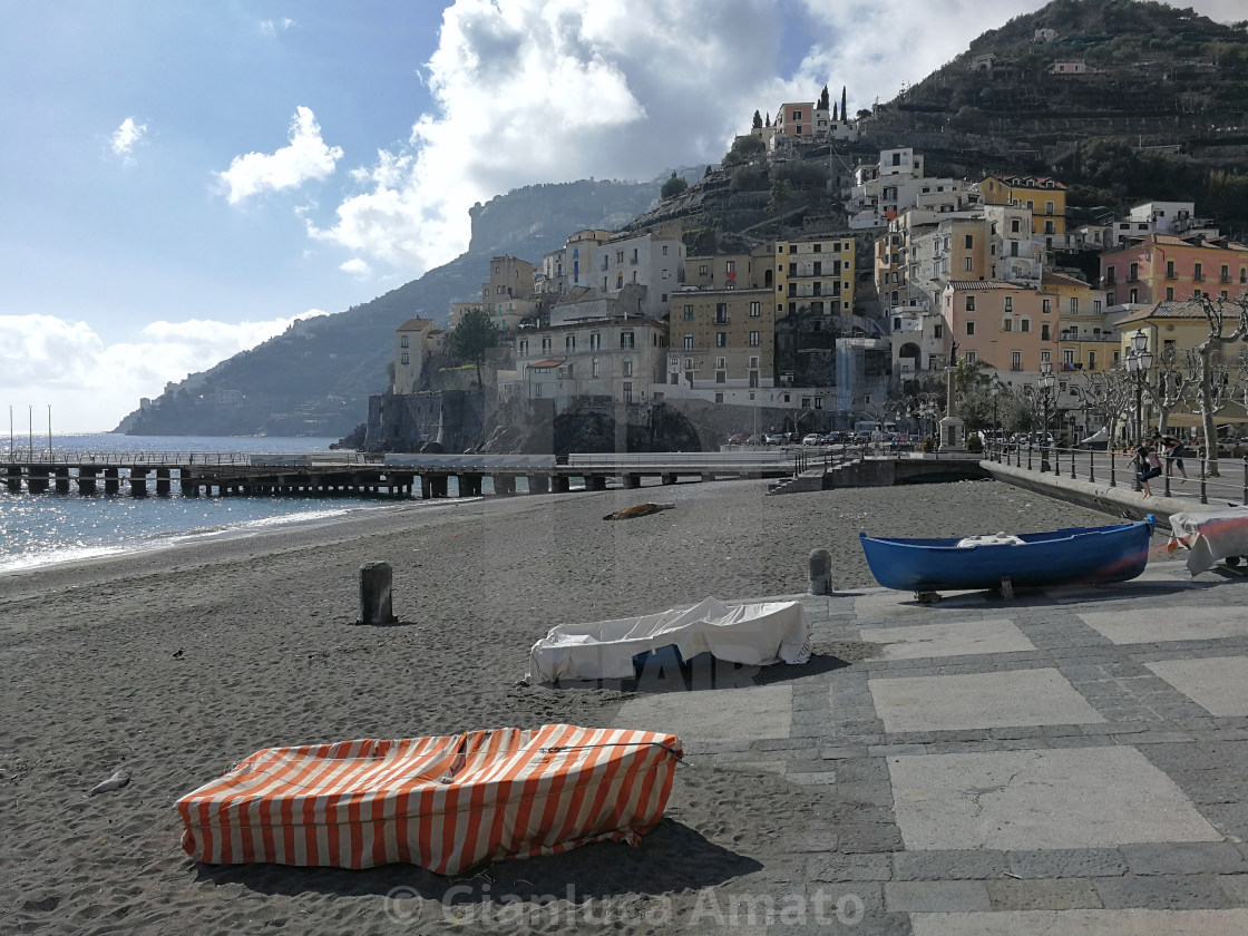 "Barche sulla spiaggia di Minori" stock image