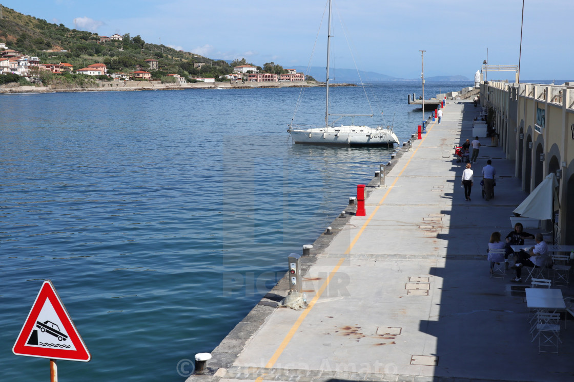 "Acciaroli - Pericolo sul pontile" stock image