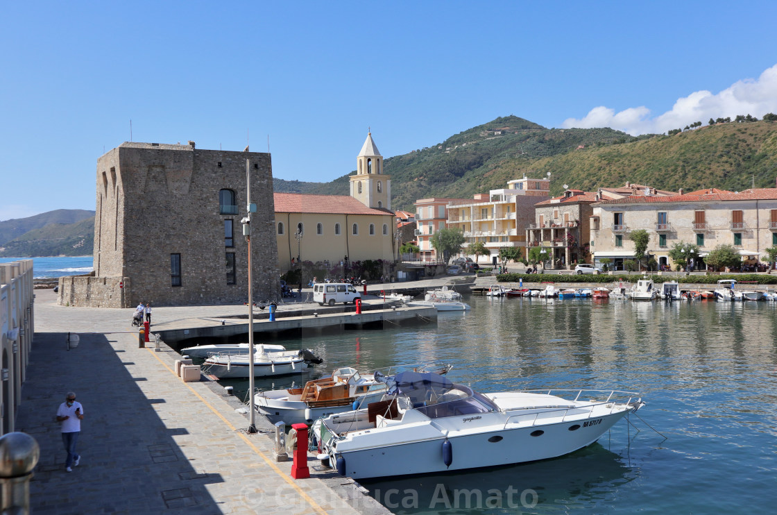 "Acciaroli - Panorama dalla terrazza del pontile" stock image