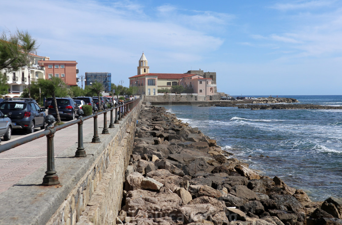 "Acciaroli - Scogliera del lungomare di Via Porto" stock image