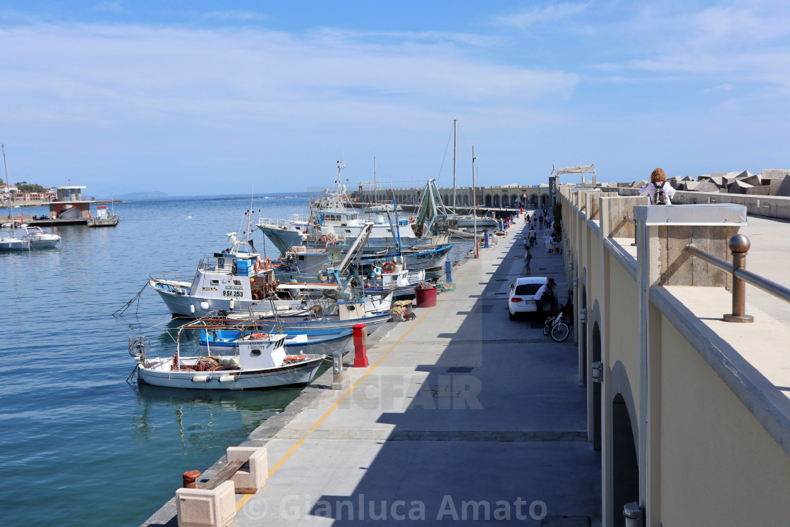 "Acciaroli - Panorama del porto dal pontile" stock image