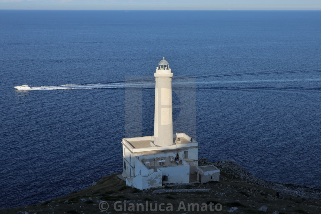 "Otranto - Motoscafo a Punta Palascia al tramonto" stock image