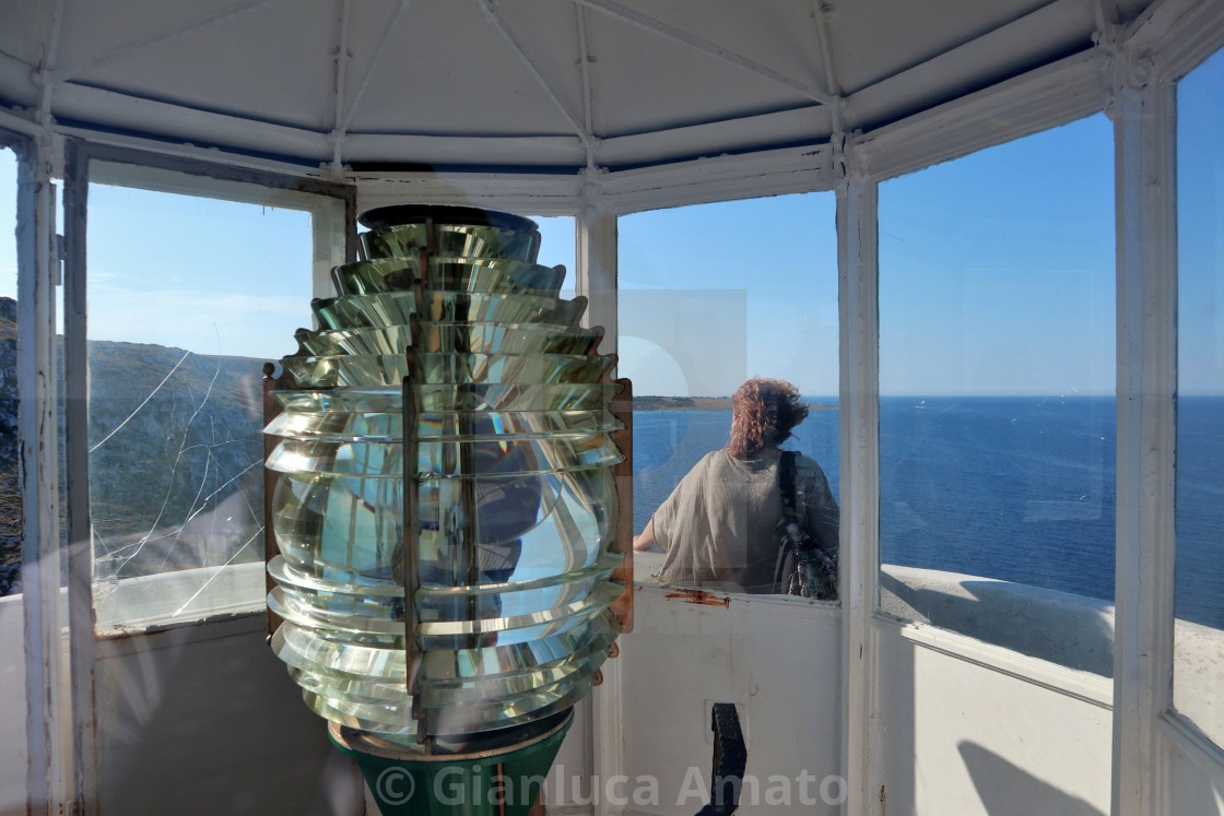 "Otranto - Turista sul Faro di Punta Palascia" stock image