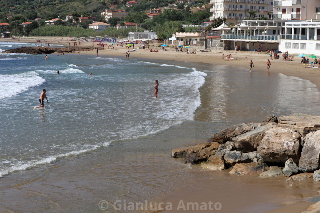 "Acciaroli - Spiaggia libera del lungomare" stock image