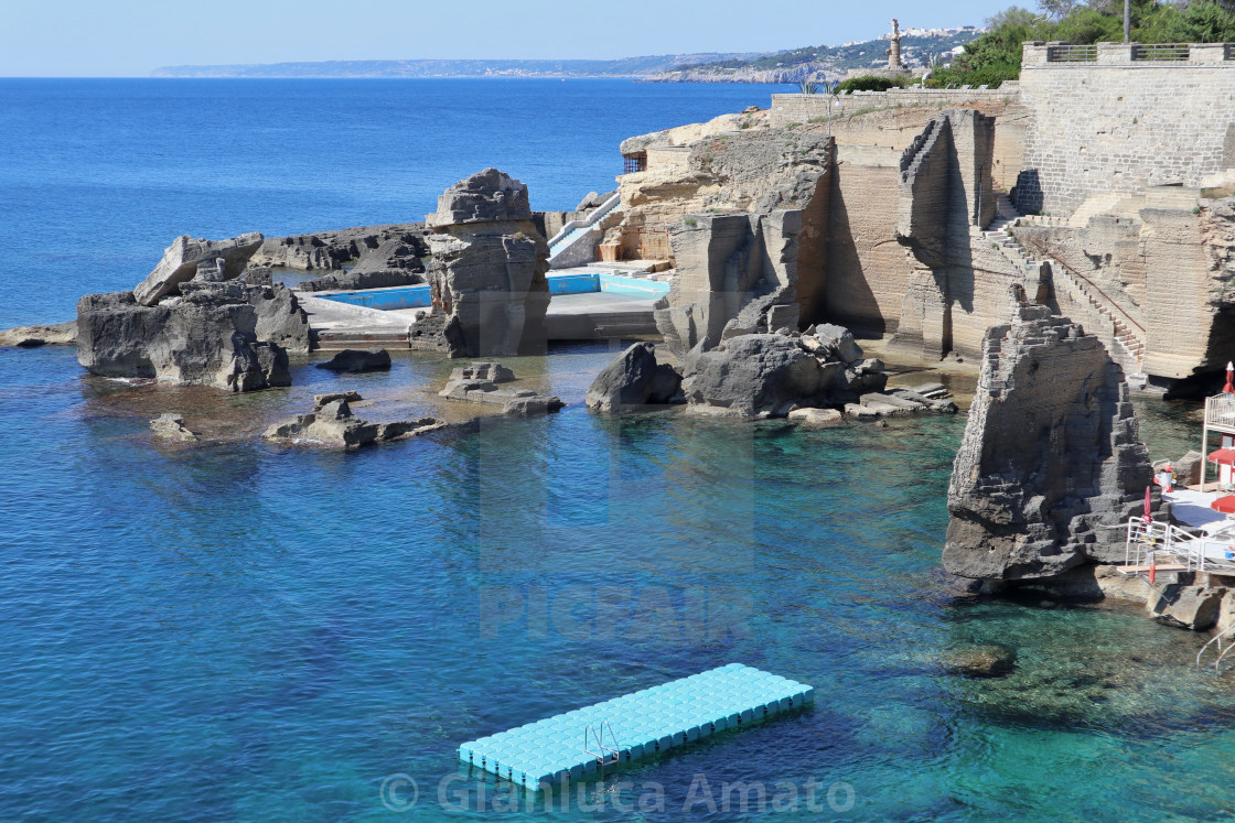 "Santa Cesarea Terme - Costa al Lido Bagno Marino" stock image