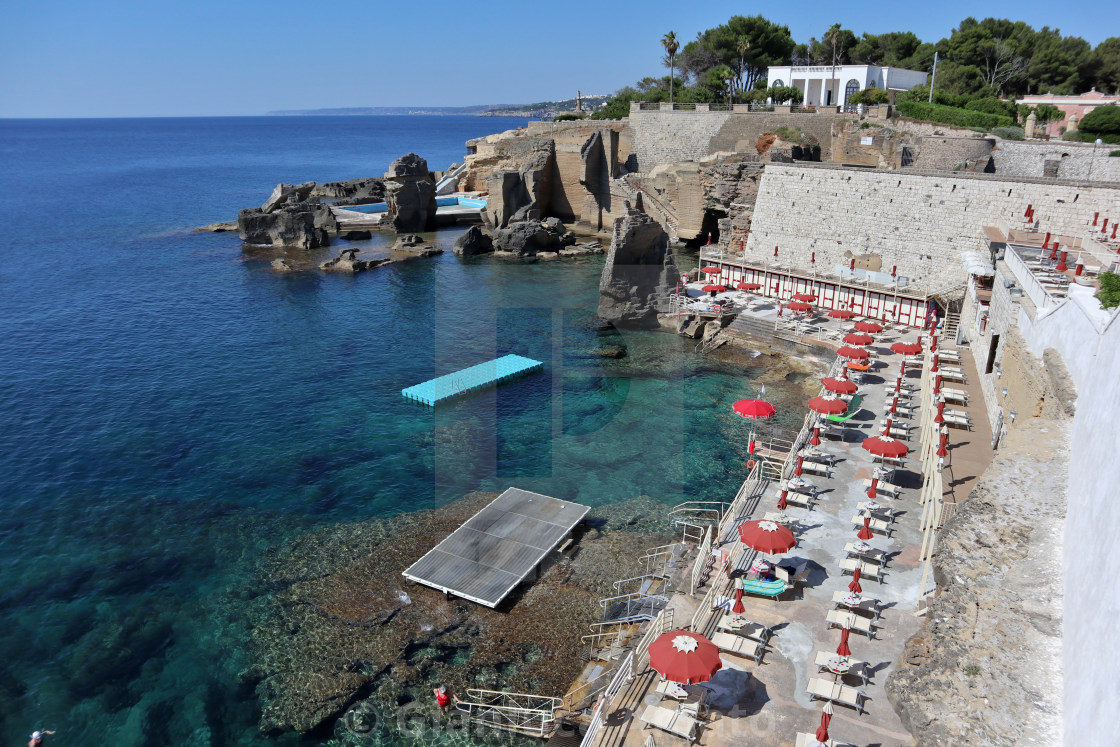 "Santa Cesarea Terme - Lido Bagno Marino" stock image