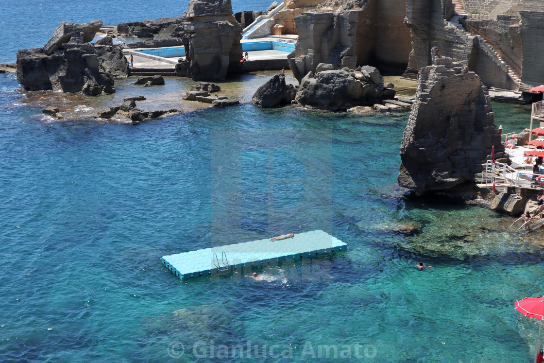 "Santa Cesarea Terme - Isola galleggiante al Lido Bagno Marino" stock image