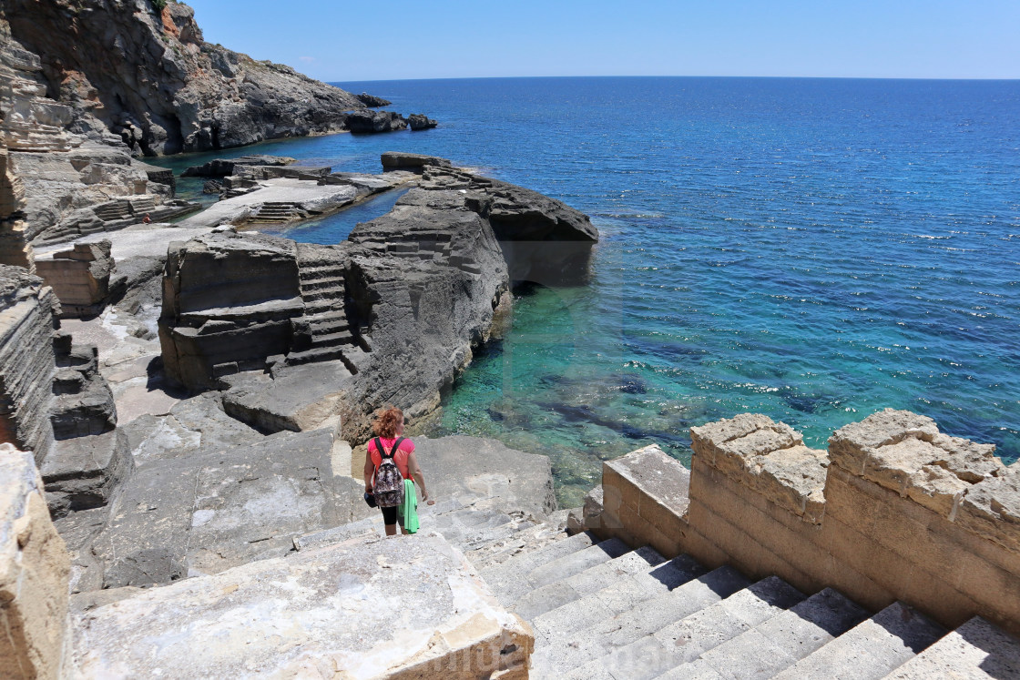 "Santa Cesarea Terme - Turista a Cala Fontanelle" stock image