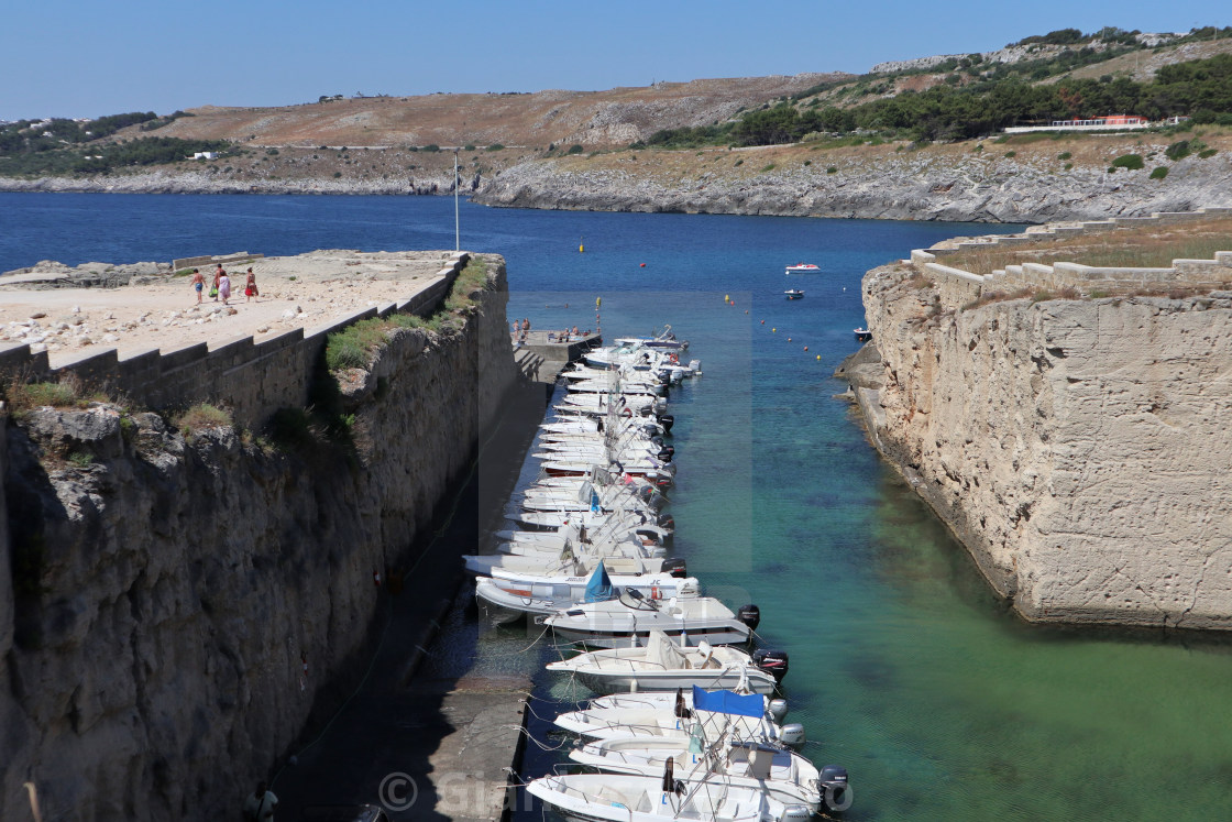 "Santa Cesarea Terme - Fila di barche a Porto Miggiano" stock image