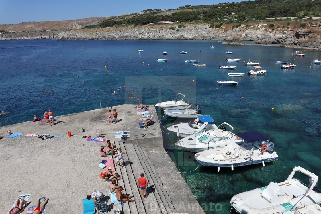 "Santa Cesarea Terme - Turisti a Porto Miggiano" stock image