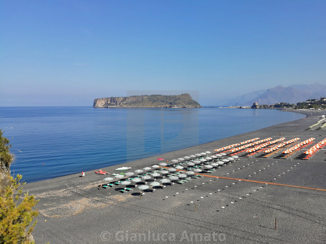 "Praia a Mare - Panorama della spiaggia di Fiuzzi" stock image