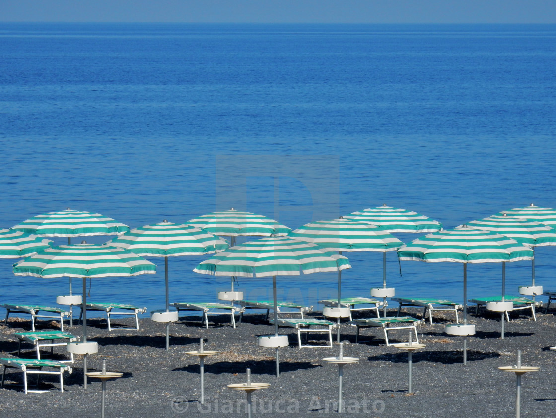 "Praia a Mare - Lido verde sulla spiaggia di Fiuzzi" stock image