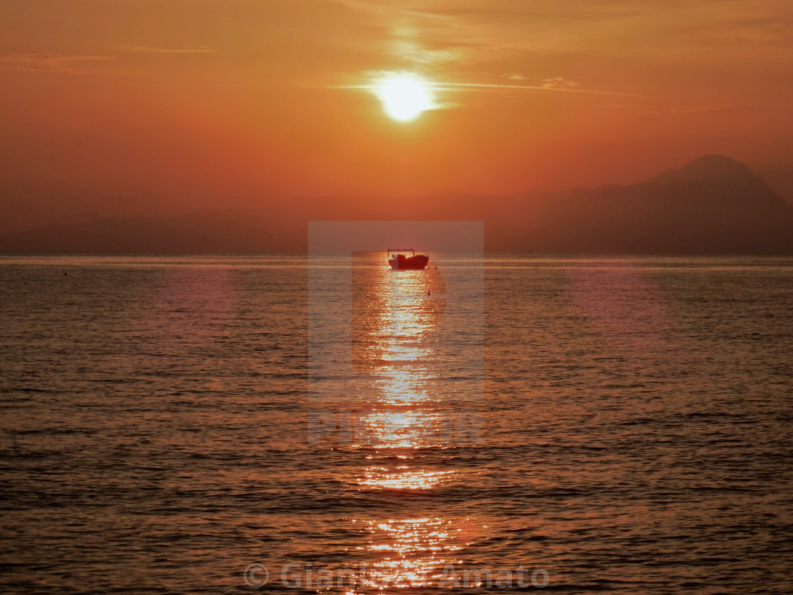 "Tramonto a Praia a Mare" stock image