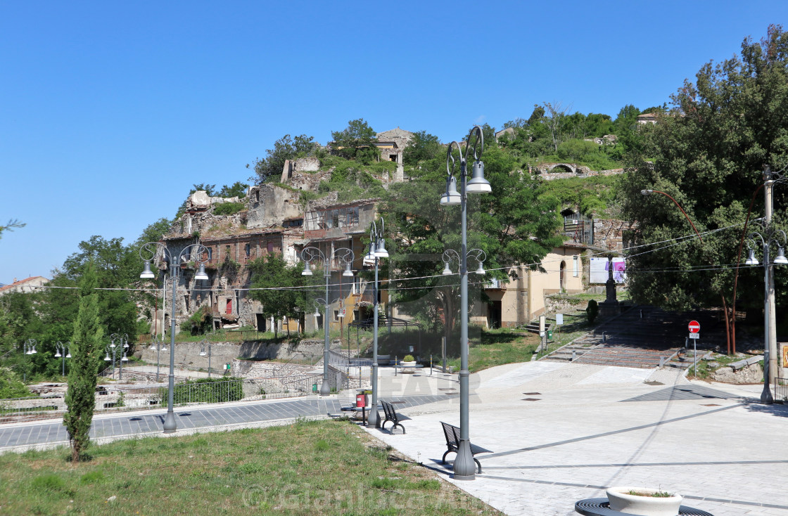 "Conza - Piazza del borgo abbandonato" stock image