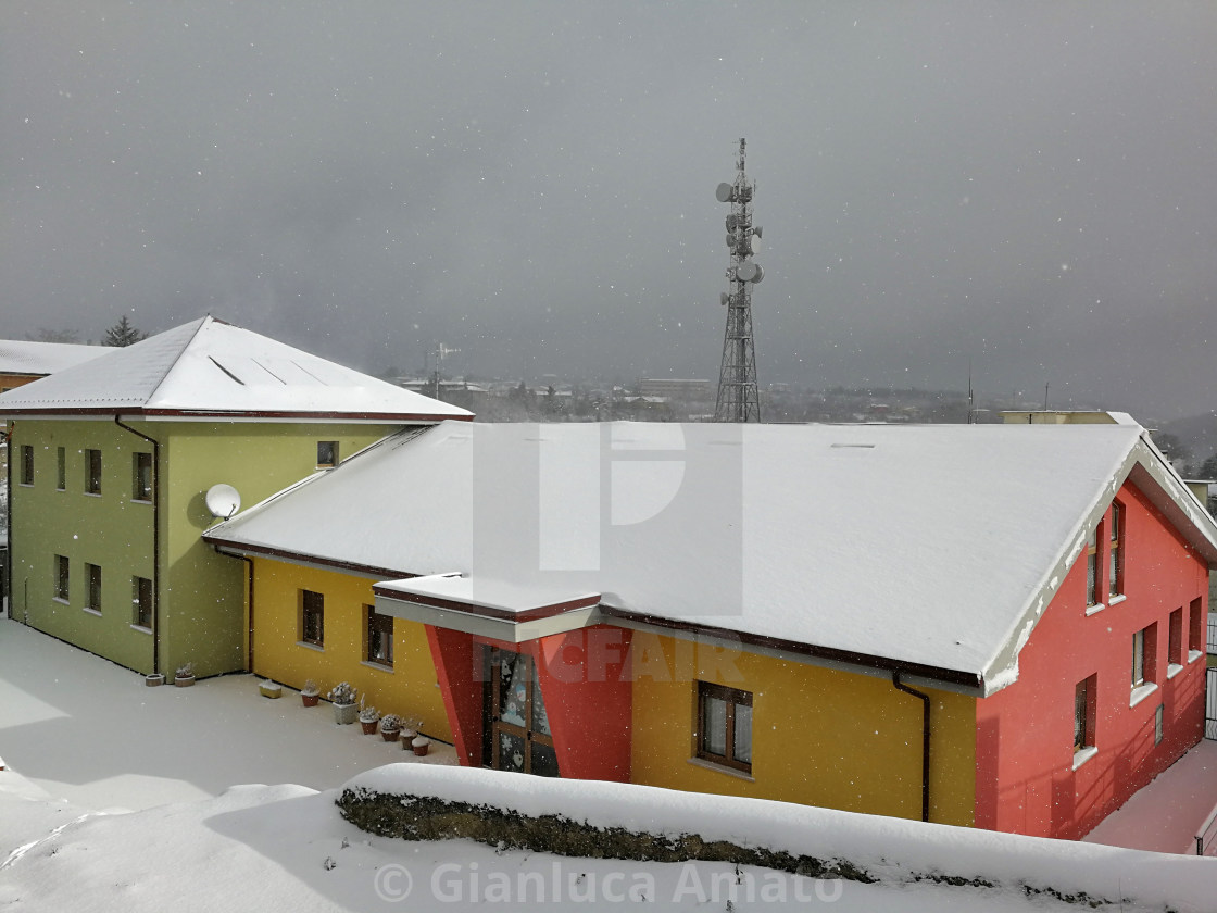 "Sant'Angelo dei Lombardi - Asilo innevato" stock image