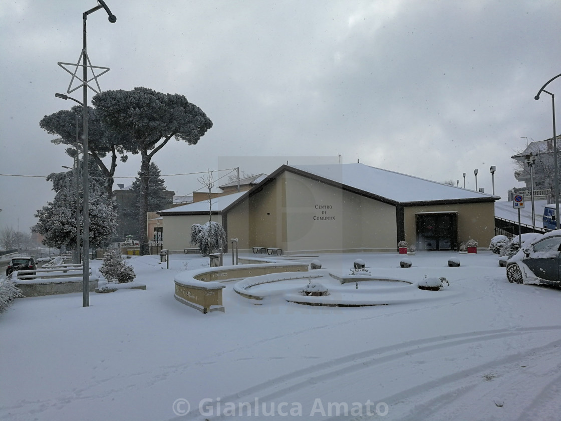 "Sant'Angelo dei Lombardi - Centro di Comunità innevato" stock image