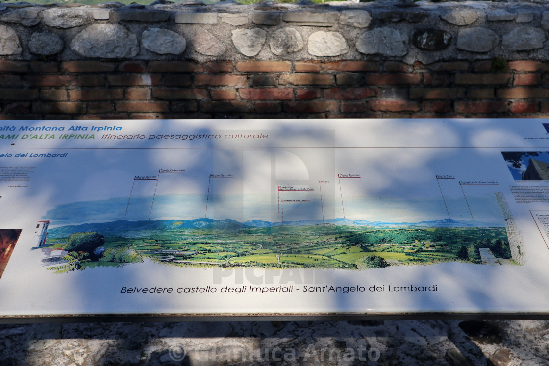 "Sant'Angelo dei Lombardi - Cartello panoramico dal castello" by Gianluca Amato - $2.53 "Sant'Angelo dei Lombardi - Cartello panoramico dal castello" stock image