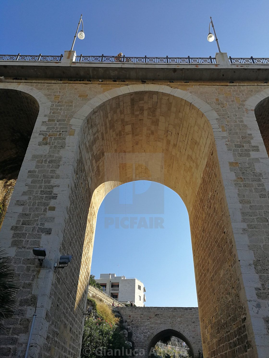 "Polignano a Mare - Arcata del ponte borbonico da Cala Monachile" stock image