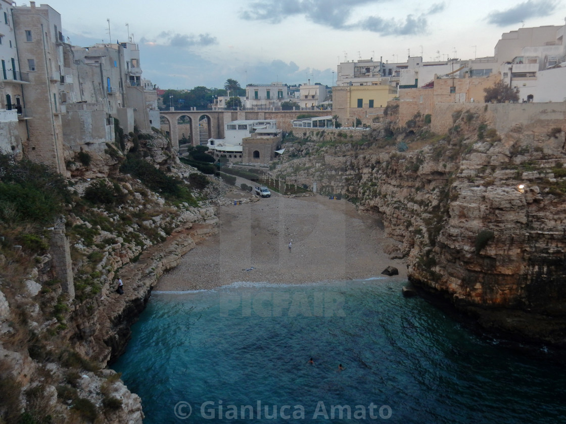 "Polignano a Mare - Bagno all'alba" stock image