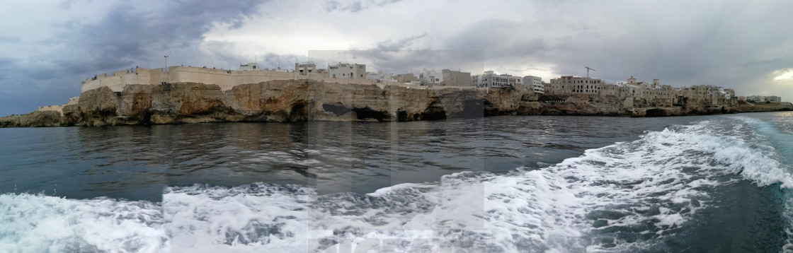 "Polignano a Mare - Panoramica dal mare" stock image