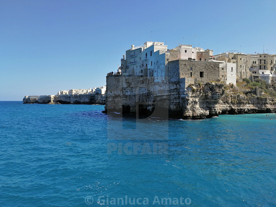 "Polignano a Mare - Scorcio del paese da Pietra Piatta" stock image