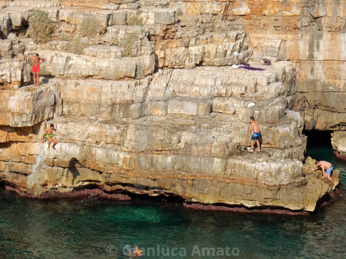 "Tuffo dalla scogliera" stock image