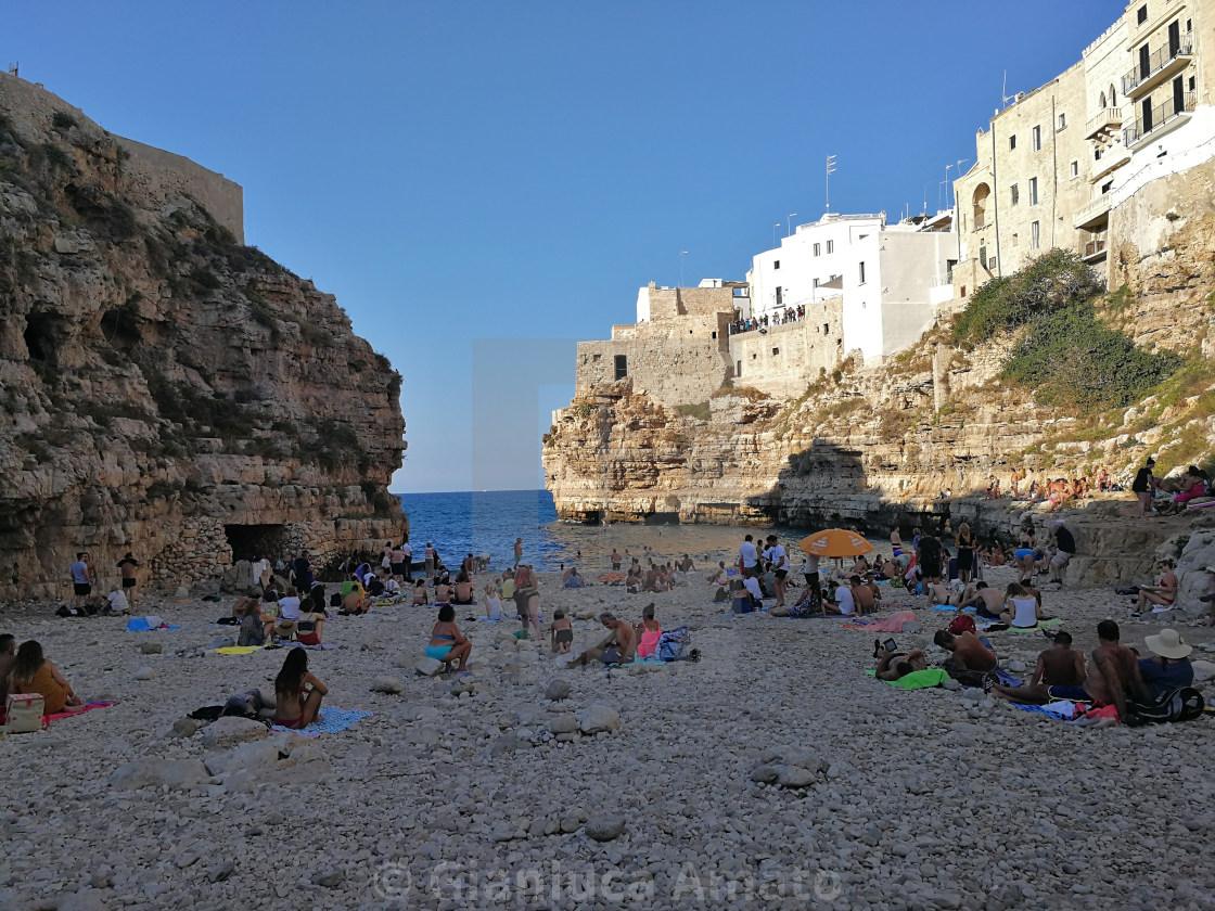 "Polignano a Mare - Spiaggia a Cala Monachile" stock image