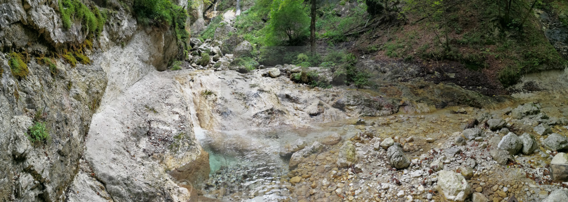 "Camosciara - Panoramica della Cascata delle Ninfe" stock image