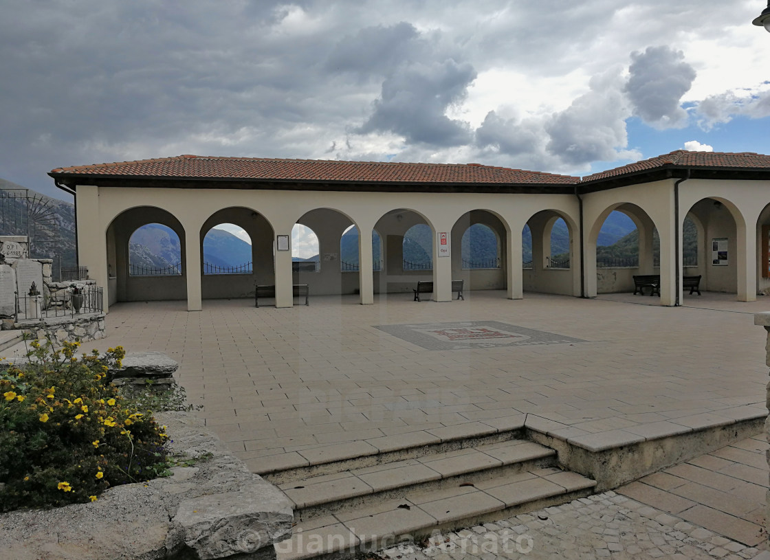 "Opi - Piazza porticata" stock image