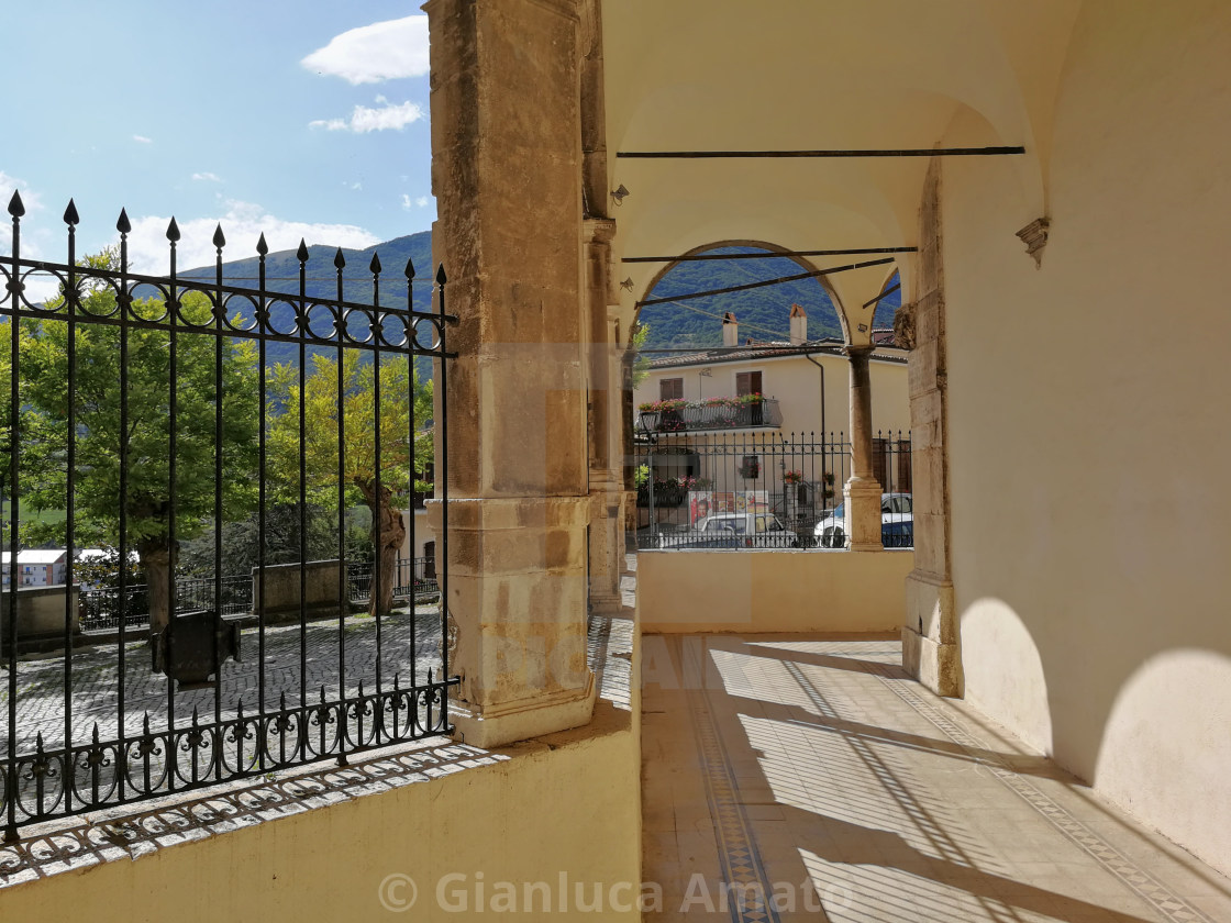 "Castel di Sangro - Scorcio del portico della Basilica" stock image