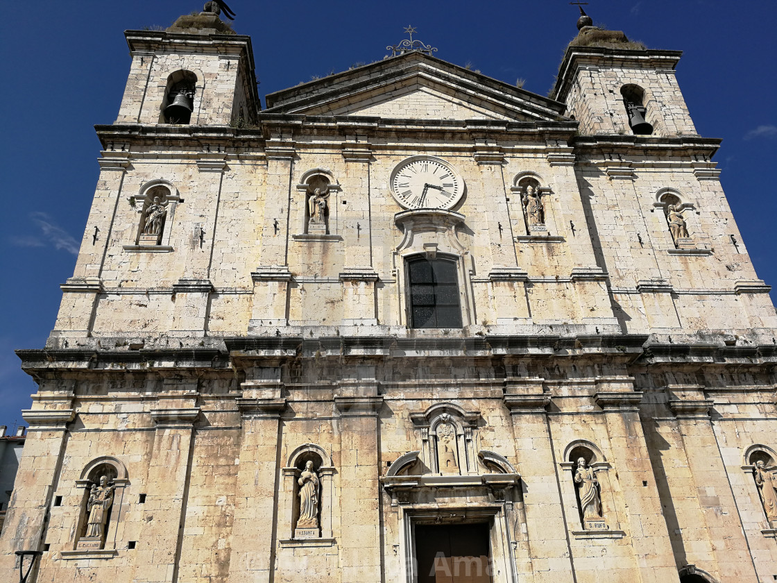 "Castel di Sangro - Facciata della Basilica di Santa Maria Assunta" stock image