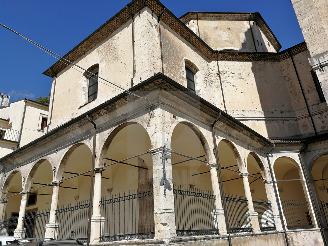 "Castel di Sangro - Portico della Basilica di Santa Maria Assunta" stock image