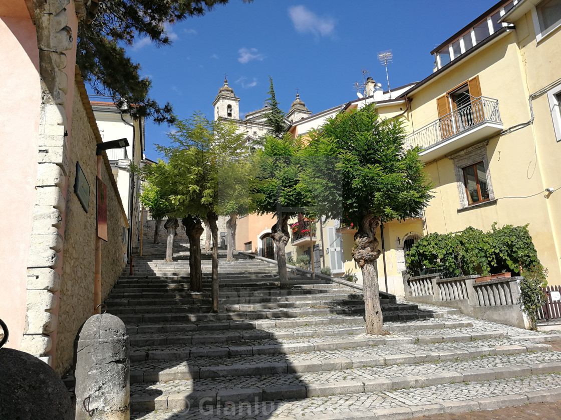 "Castel di Sangro - Scalinata del centro storico" stock image