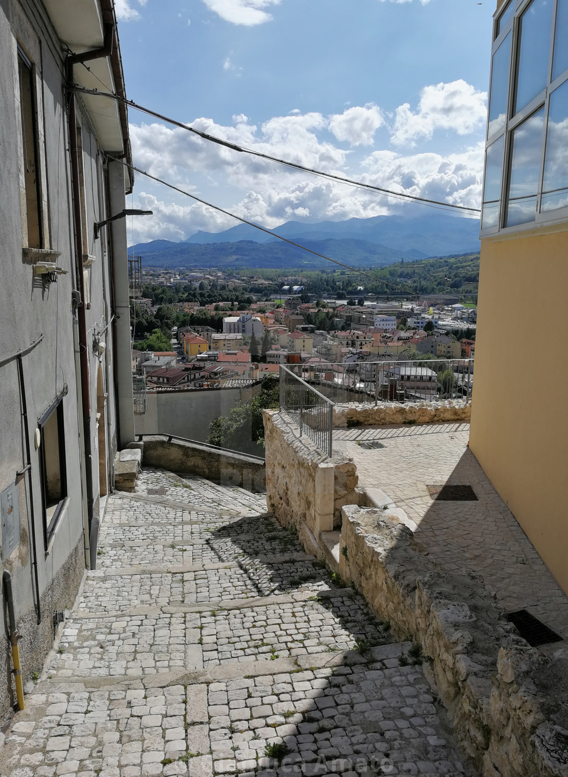 "Castel di Sangro - Rampa panoramica del centro storico" stock image