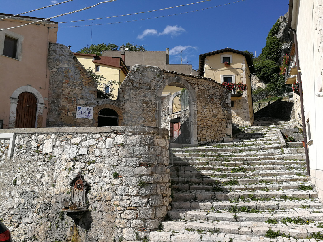 "Castel di Sangro - Scalinate del centro storico" stock image