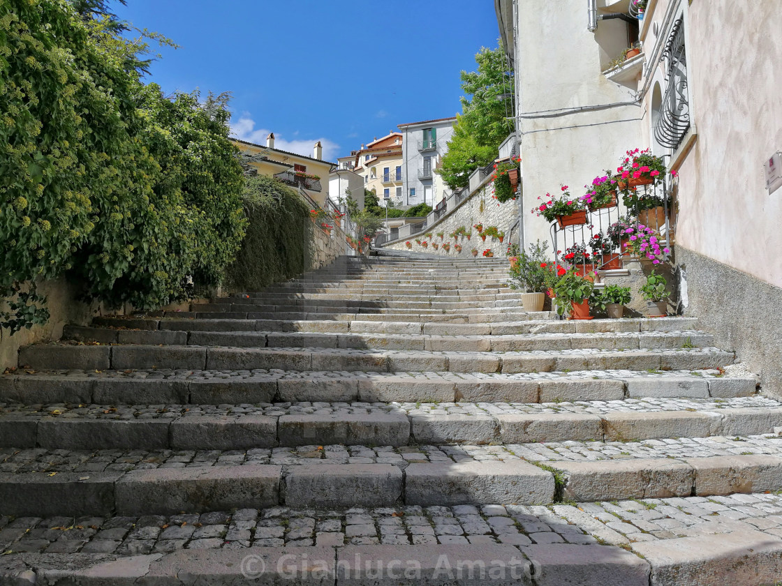 "Castel di Sangro - Scalinata del borgo" stock image