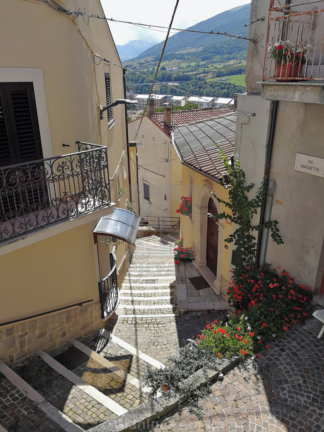 "Castel di Sangro - Scalinate nel centro storico" stock image