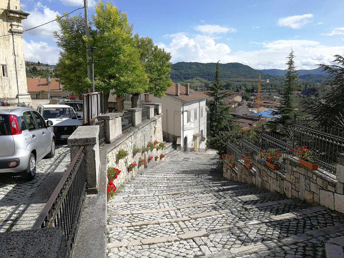 "Castel di Sangro - Scalinata del centro storico" stock image