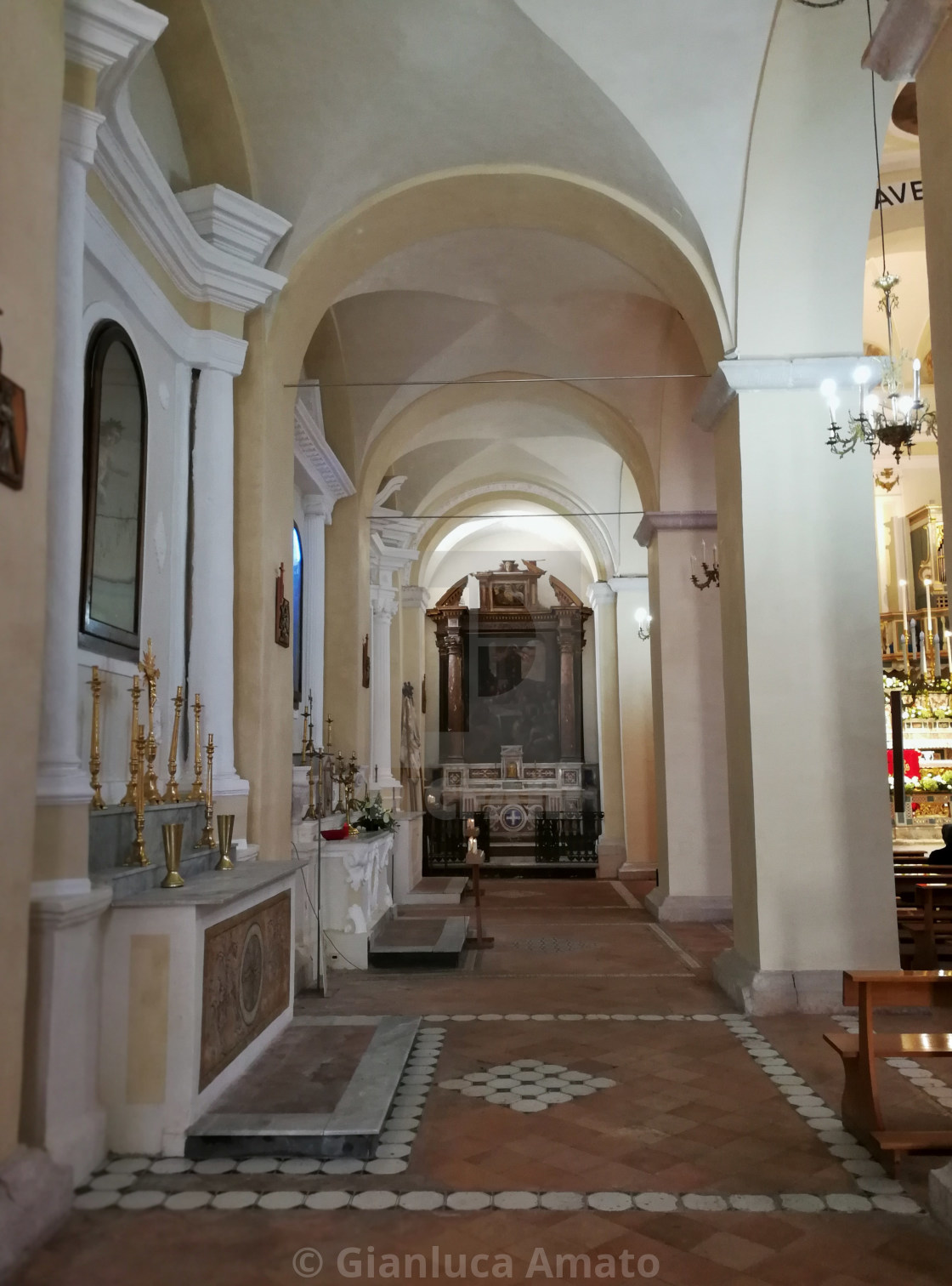 "Castello del Matese - Navata laterale della Chiesa di Santa Croce" stock image